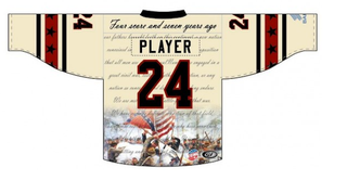 Illustration for article titled This Abe Lincoln-Inspired Hockey Jersey Is A Thing To Behold